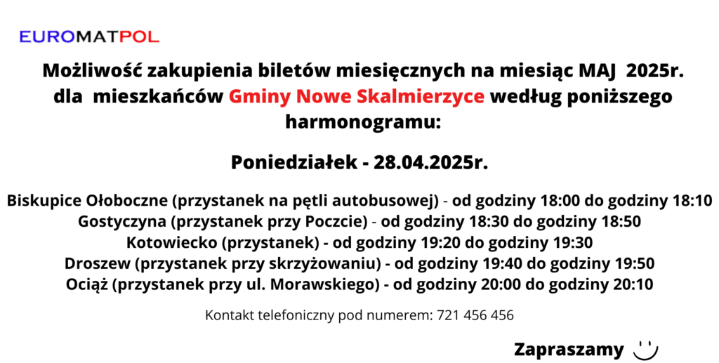 HARMONOGRAM NOWE SKALMIERZYCE 2