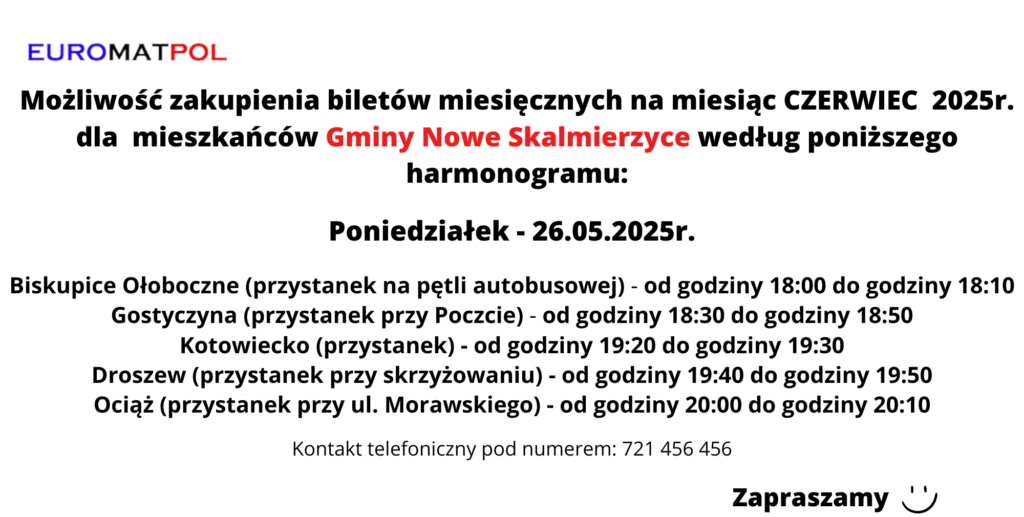 HARMONOGRAM NOWE SKALMIERZYCE 3